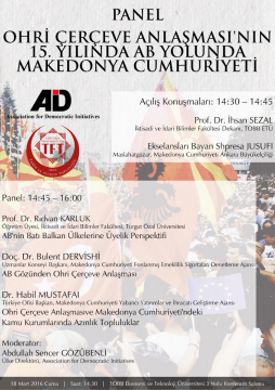 Panel - Ohri Çerçeve Anlaşması'nın 15. Yılında AB Yolunda Makedonya Cumhuriyeti